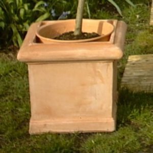 CUBE LISSE en terre cuite de Toscane